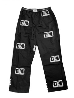 Pánske nohavice na spanie NM2390E B88 čierna s potlačou - Calvin Klein