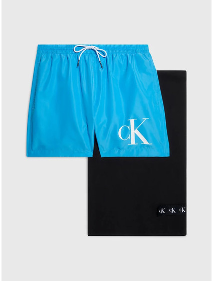 Darčekové balenie pánskych plaviek a uteráka KM0KM00849 BEH modrá - čierna - Calvin Klein