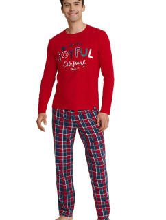 Pánské pyžamo 40950-33X  Glance Červená s tmavě modrou - HENDERSON