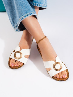 Výborné  sandály bílé dámské bez podpatku