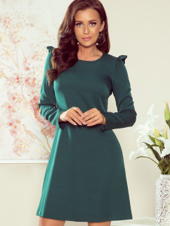 Zelené dámské trapézové šaty s volánky model 7785794 - numoco