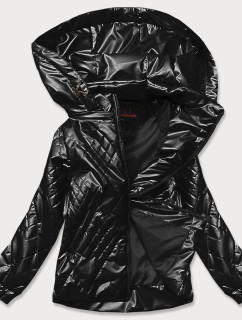 Černá dámská lesklá bunda (2021-02)