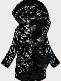 Lesklá černá prošívaná dámská bunda model 16982592 - Libland