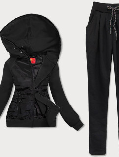 Černý dámský dres z různých spojených materiálů (AMG683/1)