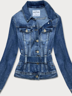 Světle modrá krátká džínová bunda s páskem (CK1914)