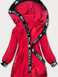 Jednoduchá červená dámská bunda (B8018-4)