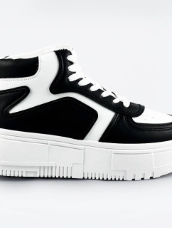 Bielo-čierne dámske členkové tenisky sneakers (MS-52)