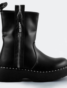 Černé dámské boty nad kotníky (SA6152)