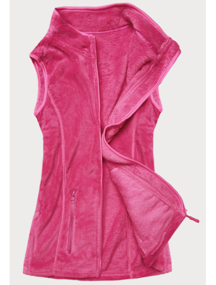 Růžová plyšová dámská vesta model 17742151 - J.STYLE