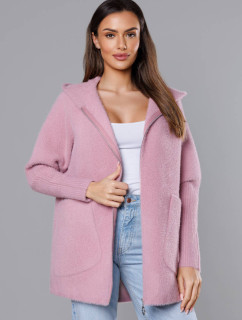 Růžový přehoz přes oblečení ála alpaka s kapucí (B6007-81)