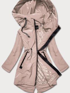 Jednoduchá béžová dámská bunda se kapsami model 18378960 - Miss TiTi