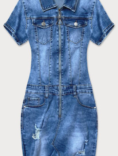 Světle modré džínové šaty s protrženími (GD6629)
