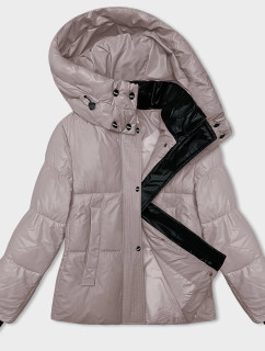 Světle růžová péřová dámská zimní bunda s kapucí Glakate (LU-238191#)