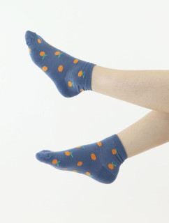 Veselé ponožky 889 modré s pomarančmi