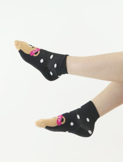 model 18399910 ponožky Bear černé s bílými puntíky - Moraj