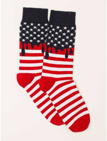 Ponožky WS SR 5686 bielej a červenej