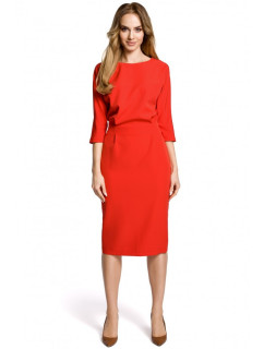 Šaty ve střední délce s volným  červené model 18001742 - Moe