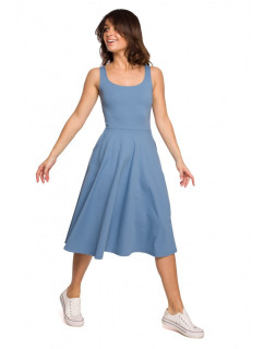 model 18003930 Přiléhavé šaty bez rukávů modré - BeWear