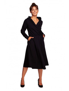 Rozšířené šaty se a kapucí černé model 17636564 - BeWear