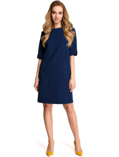 šaty s výstřihem do V na zádech tmavě modré model 18001799 - STYLOVE