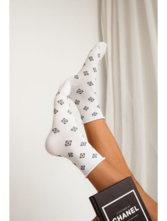 Ponožky bez tlaku se vzorem Bílá - Milena