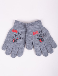 Chlapecké pětiprsté rukavice Yoclub RED-0012C-AA5A-010 Grey
