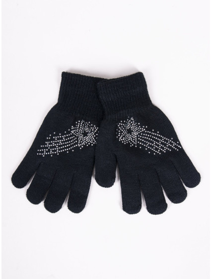 Dívčí pětiprsté rukavice Yoclub s tryskami RED-0216G-AA50-007 Black