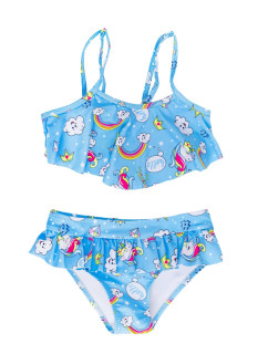 Yoclub Girls' Two-Piece Swimming Costume LKD-0030G-A100 Blue