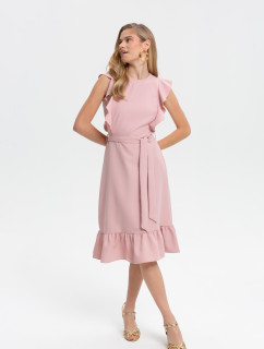 Monnari Dresses Pink Dress With Frilly Sleeves Beige