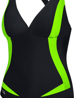 AQUA SPEED Swimming Suit Greta Black/Green Pattern 01
