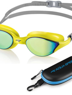 Plavecké brýle AQUA SPEED Vortex Mirror&Case Yellow Pattern 38