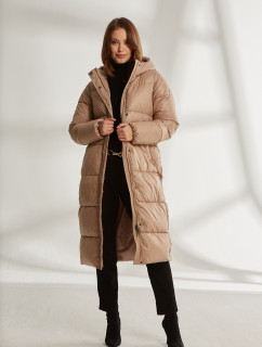 Monnari Jackets Long Quilted Coat With Hood Beige