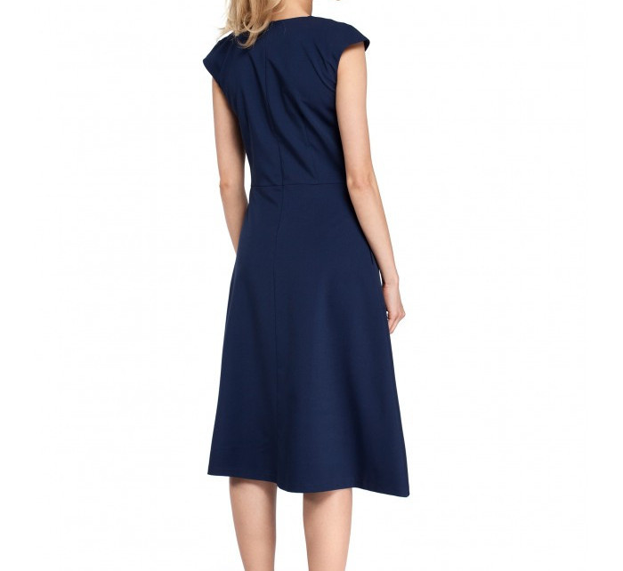 Šaty s záhyby tmavě modré model 18002378 - Moe