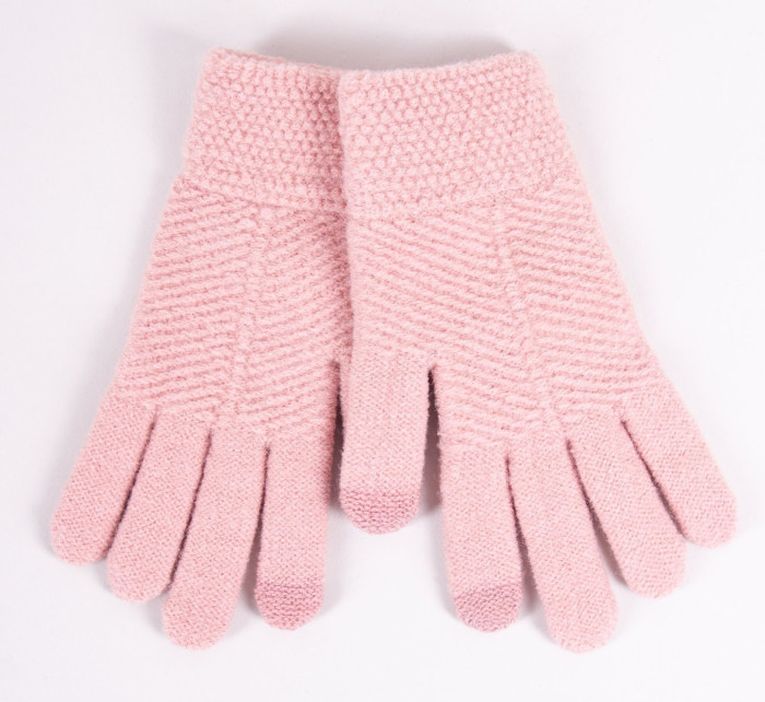 Dievčenské päťprsté dotykové rukavice Yoclub RED-0085G-005C-003 Pink