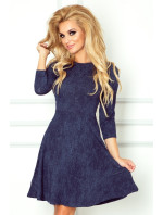 Dámské společenské šaty s sukní a 3/4 rukávem modré Tmavě modrá / XXL  model 15042684 - numoco