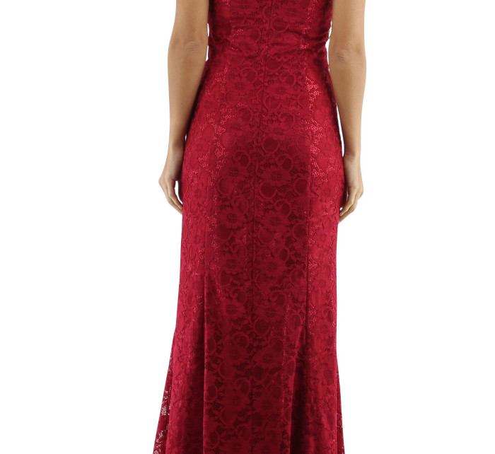Společenské a šaty krajkové dlouhé  Paris červené Červená  Paris model 15042343 - CHARM&#39;S Paris