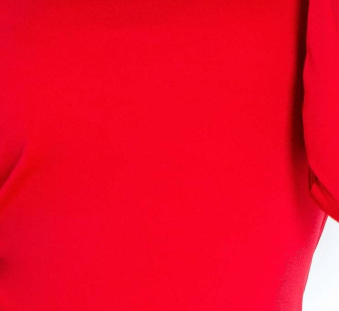 Spoločenské dámske šaty COLLAR s ozdobnými zipsami červené - Červená - Numoco