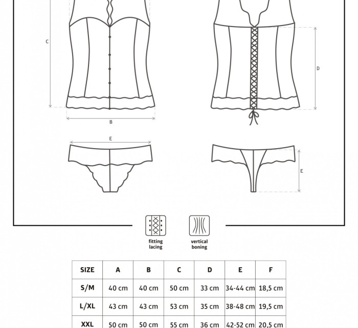 Svůdný korzet model 7682731 corset tyrkys - Obsessive