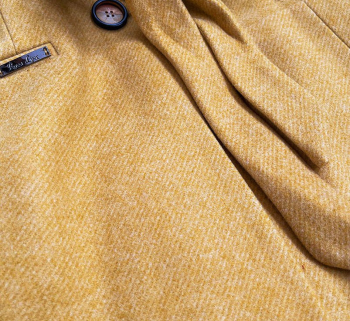 Dámský kabát s vlny  žlutý  Line model 18405255 - FPrice