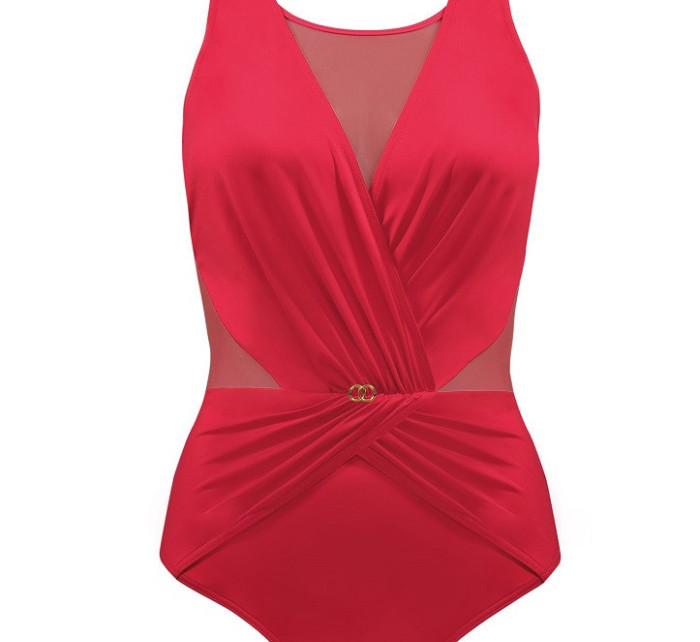 Dámské jednodílné plavky S1006V-6 Fashion 7 červená - Self