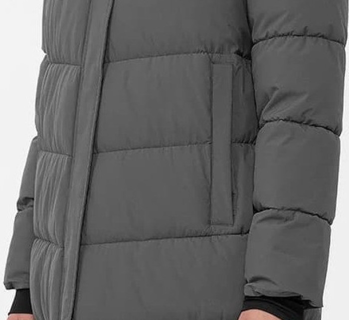 Dámsky prešívaný kabát H4Z22-KUDP012-24S sivý - 4F