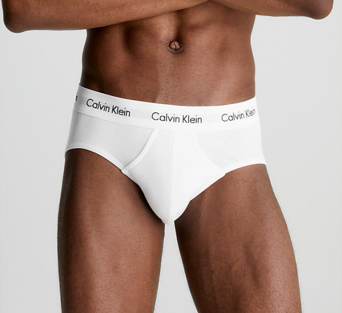 Pánské slipy 3 Pack Briefs Cotton Stretch 0000U2661G 100 bílá - Calvin Klein