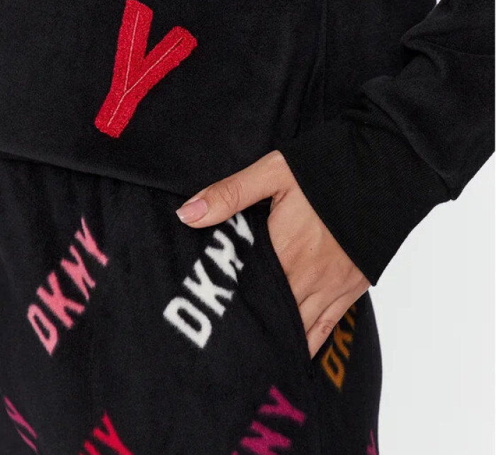 Dámske pyžamo YI2822686F čierne so vzorom - DKNY