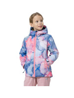 Dívčí lyžařská bunda Jr HJZ22 JKUDN002 56A Modro-růžová - 4F