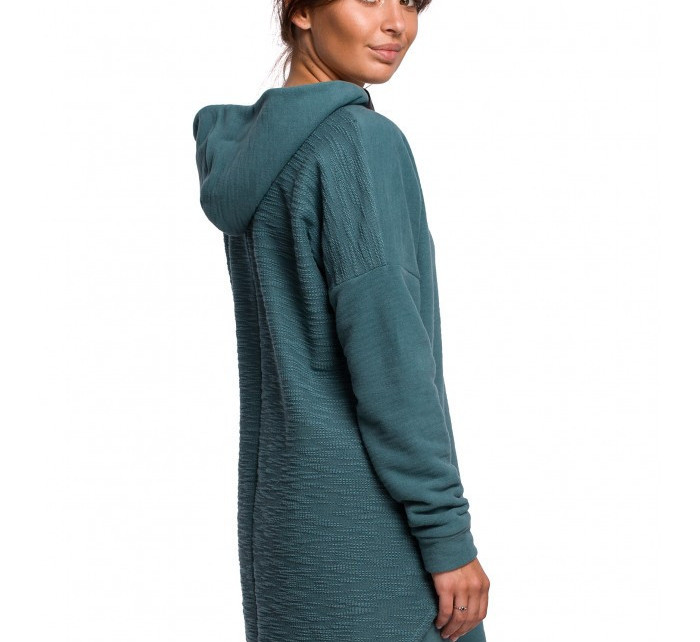 Dámský pletený svetr se lemem  tyrkysový  model 19443650 - BeWear