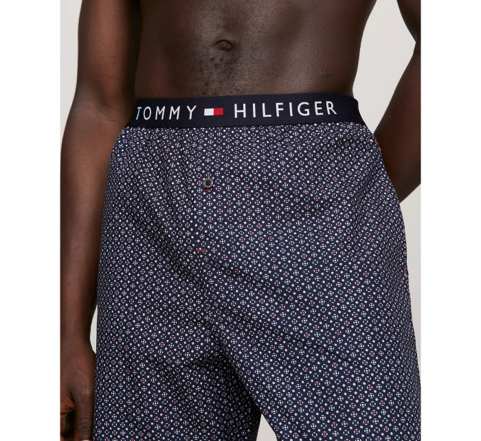 Pánske pyžamové nohavice UM0UM02993 02E tm. modrá potlač - Tommy Hilfiger