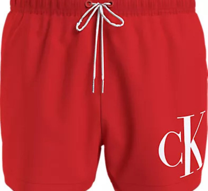 Pánske plavky SHORT DRAWSTRING KM0KM00967 XM9 červená - Calvin Klein