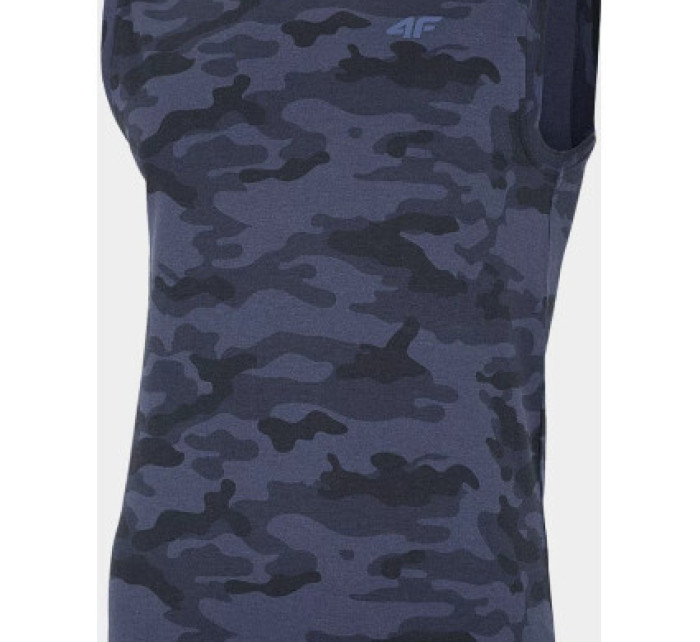 Pánské tričko bez rukávu D4L20 TSM306M Tmavě modrá vzor - 4F