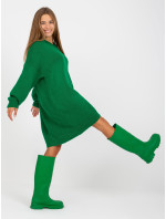 Dámské úpletové šaty LC SW model 20081235 Tmavě zelená - Rue Paris