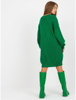Dámské úpletové šaty LC SW model 20081235 Tmavě zelená - Rue Paris